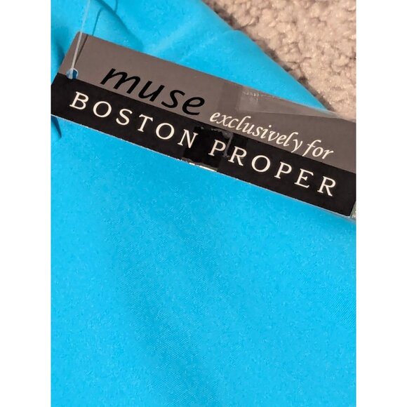 Muse Boston Proper Turquoise Halter Dress Size 12 Prom Wedding NWT-707LP - Picture 7 of 15